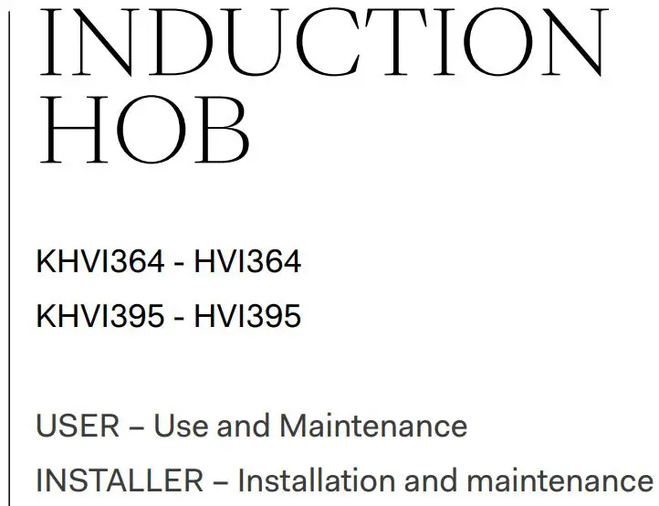 ILVE KHVI364 Induction Hob Instruction Manual