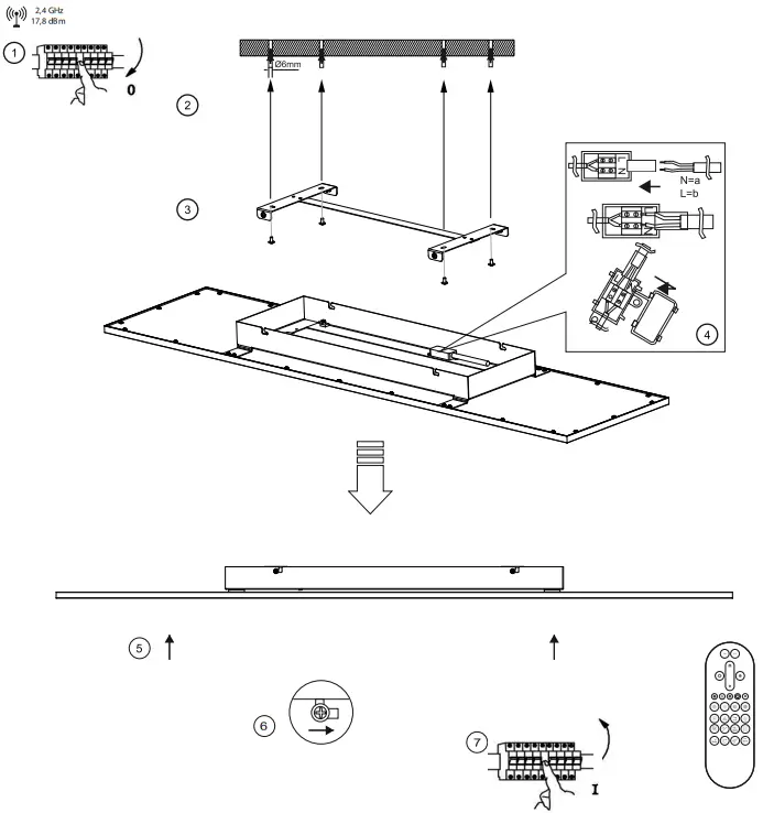 LeuchtenDirekt 14682-16 LED Panel Ceiling