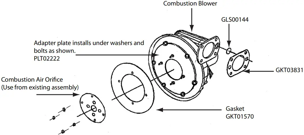 Combustion blower kit