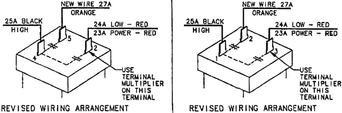 Combustion fan relay (CFR) wiring change