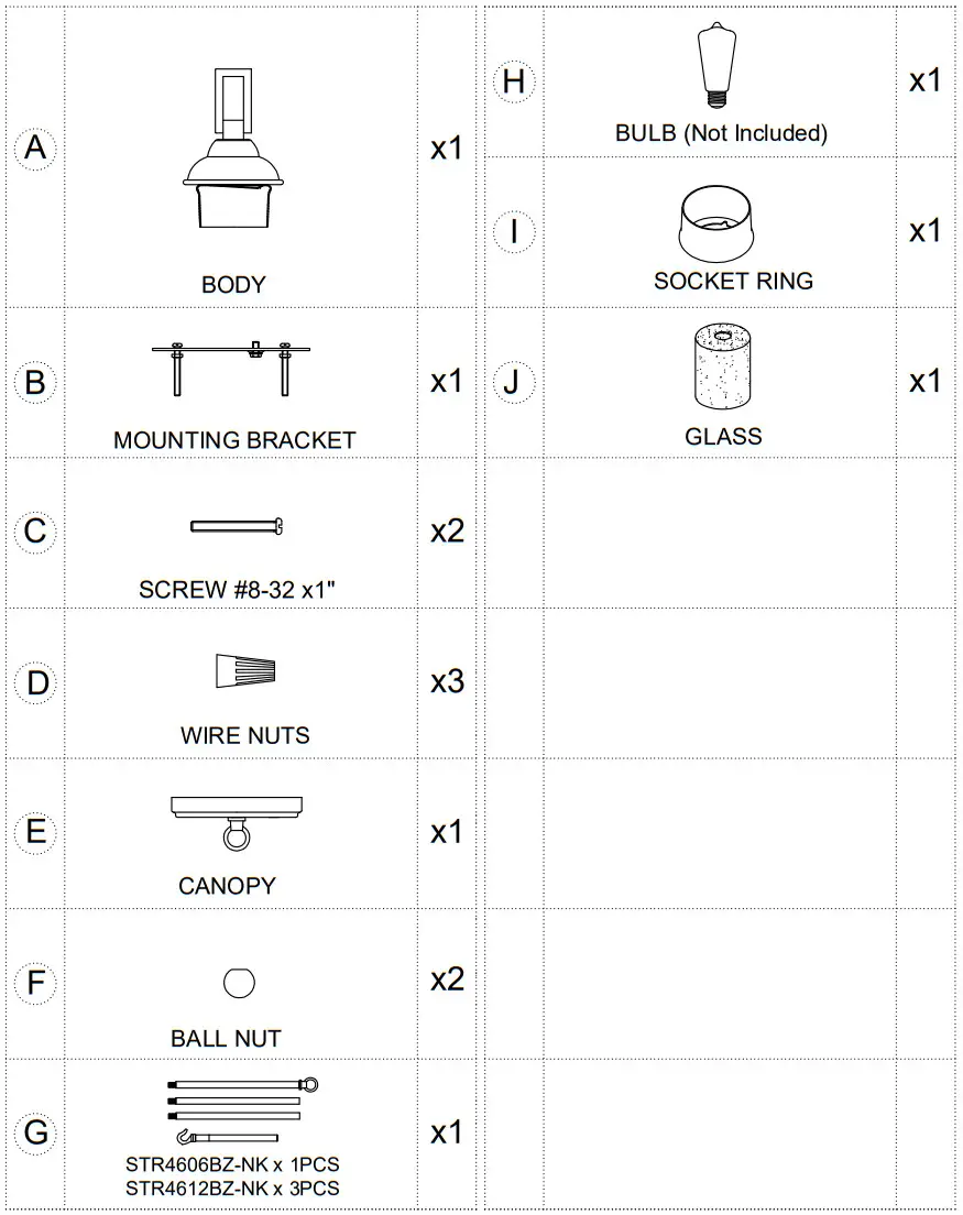 MAXIM LIGHTING 25279SSBZ Stonehenge 1 Light Pendant - Contents