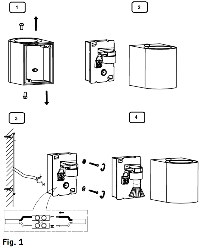 Knightsbridge ALC1BK Alana IP65 Black GU10 Up Down Wall light