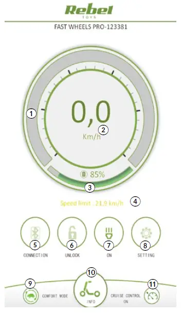 Rebel ZAB0030 Fast Wheels Pro Electric Kick Scooter-19