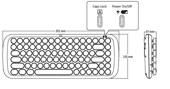 perixx-PERIBOARD-734 2.4G-Bluetooth-Wired Mechanical-Rechargeable-Mini Keyboard-1
