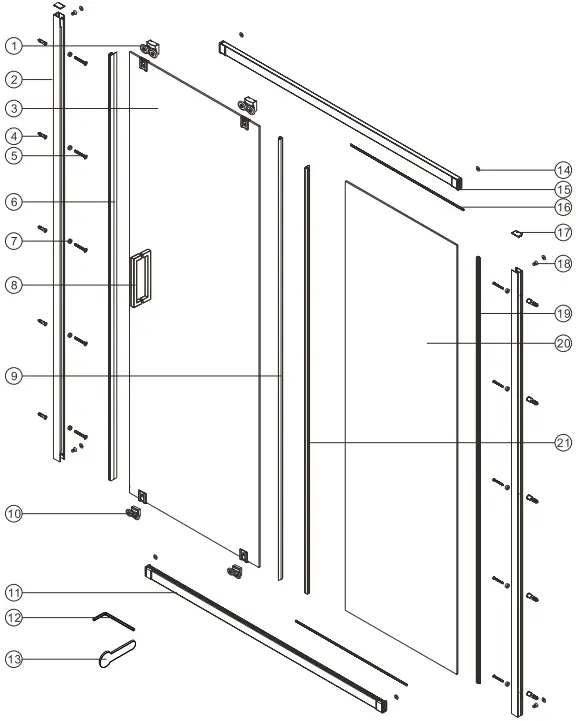 Pavo BeBa 26058 Sliding Door Enclosure A3