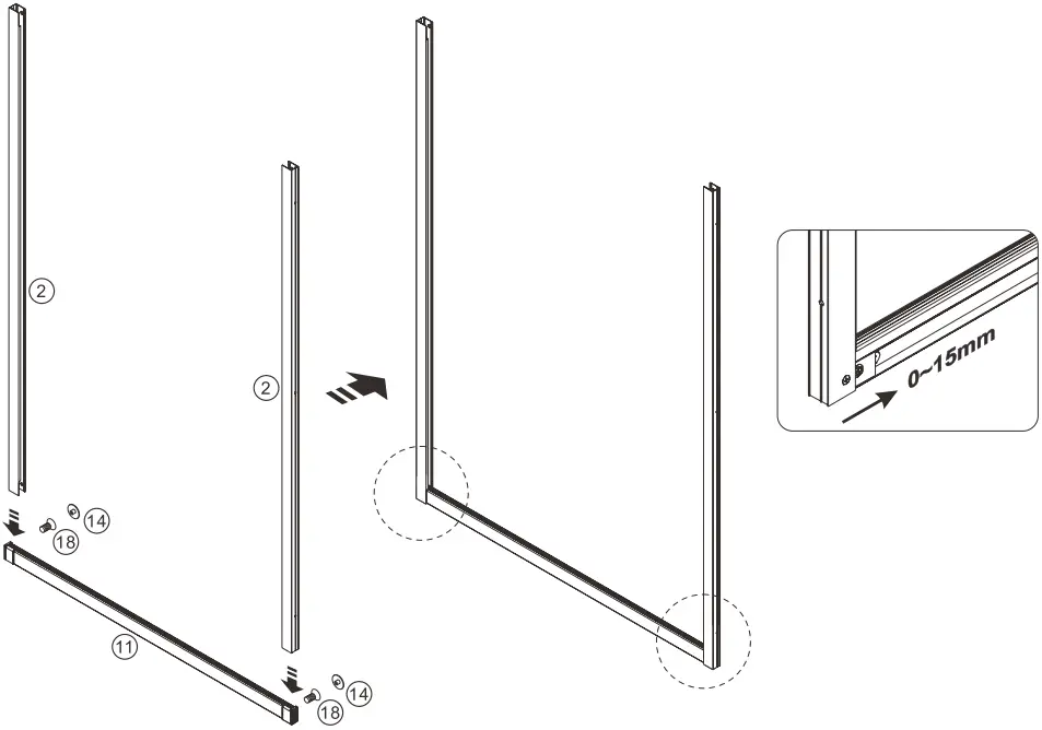 Pavo BeBa 26058 Sliding Door Enclosure B2