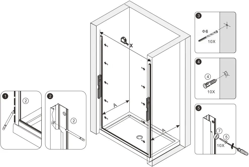 Pavo BeBa 26058 Sliding Door Enclosure B3