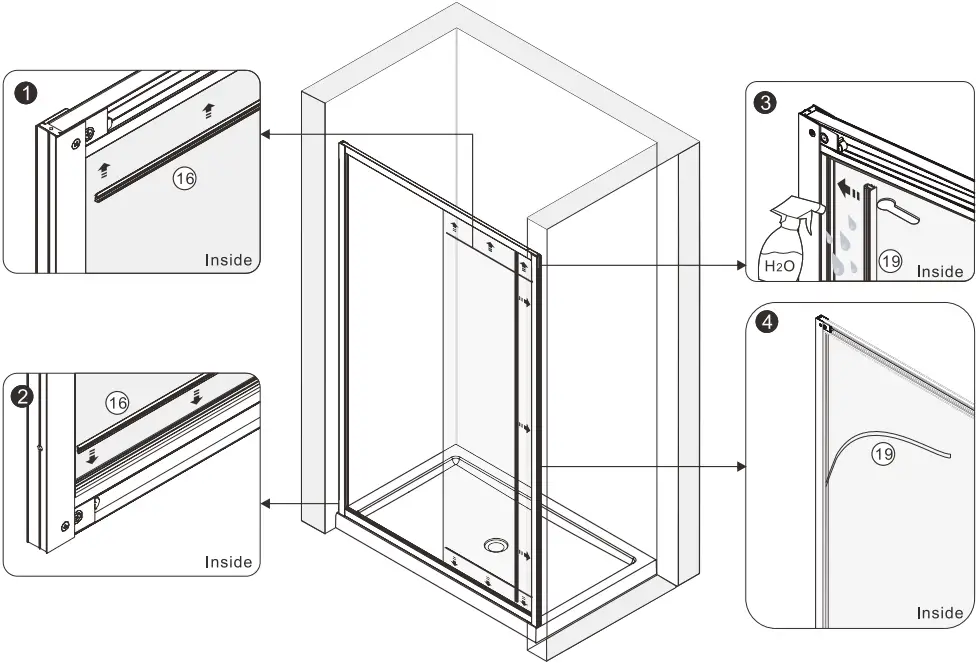 Pavo BeBa 26058 Sliding Door Enclosure B5