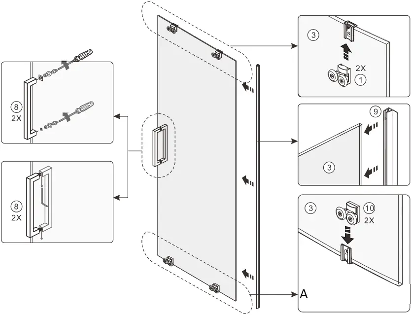 Pavo BeBa 26058 Sliding Door Enclosure B7