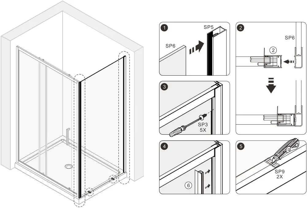 Pavo BeBa 26058 Sliding Door Enclosure C3