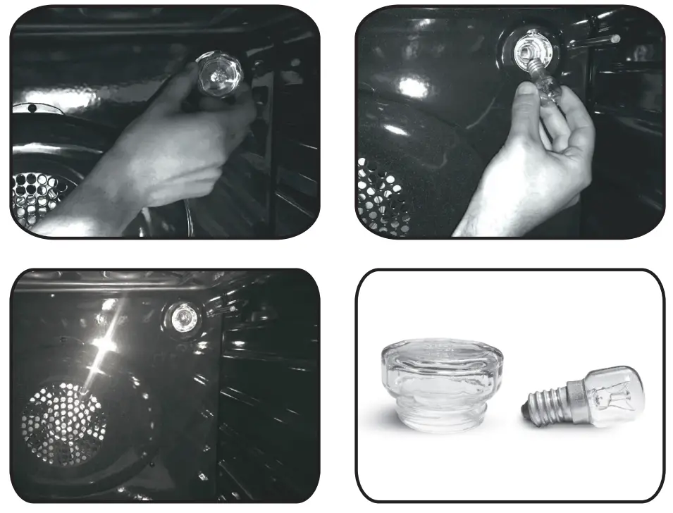 CANDY FCT200X E Oven - CHANGING THE BULB