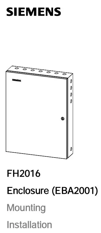 SIEMENS FH2016 EBA2001 Booster Amplifier Enclosure Installation Guide
