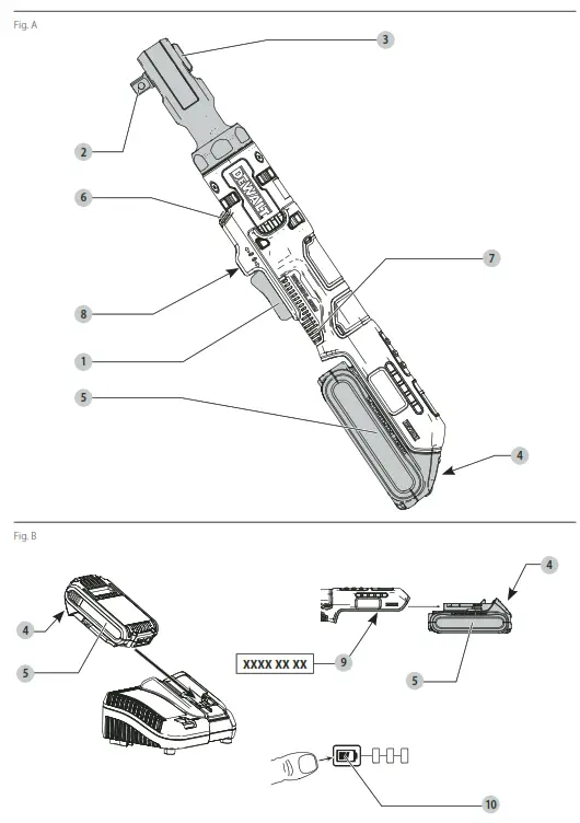 DEWALT DCF512 18v XR Cordless 1 by 2 Inch Drive Open Head Ratchet Wrench - Fig1