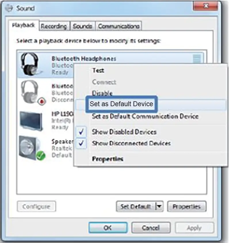 Set As Default Device