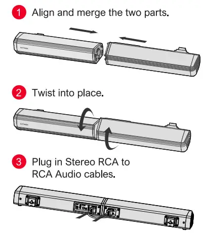 ULTIMEA U3300 2.2ch Sound Bars for TV 2 in 1 Separable Speakers - Assembly steps