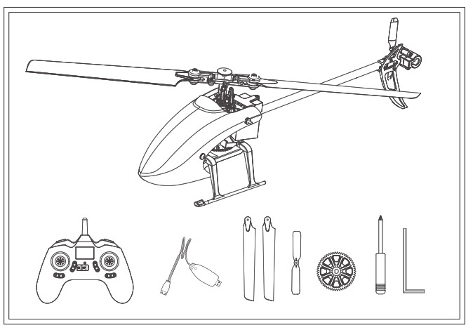 EACHINE E130 4CH Single-Rotor Flybarless Helicopter-Package Content