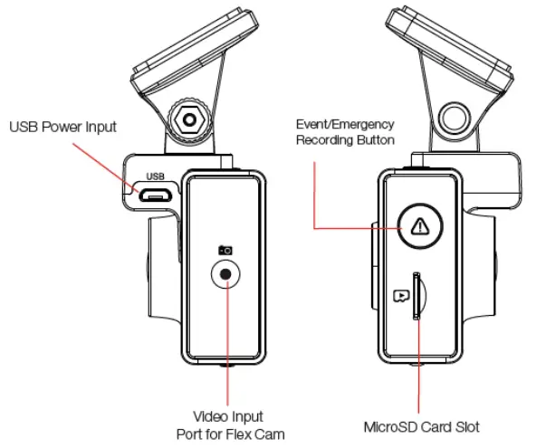 Cobra SC200 Quad HD Dash Cam with GPS and Wi-Fi - HARDWARE INTERFACE 1