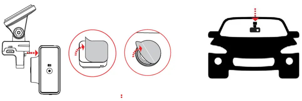 Cobra SC200 Quad HD Dash Cam with GPS and Wi-Fi - MOUNT