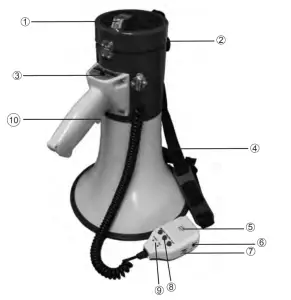 CALIFONE PA-25R 25W Handheld Megaphone with Detachable Microphone - ovberview