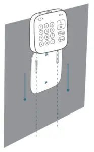 Slide the keypad down until it snaps