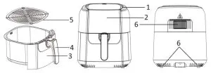 emerio AF-123544 5.5L Smart Fryer - PARTS DESCRIPTION