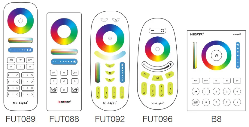 MIBOXER FUT039S RGB+CCT LED Controller-remote controls