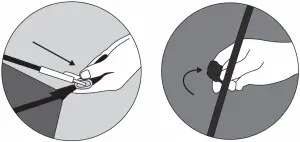 kogan KDCMPTNT4PA 1 Bedroom Familt Camping Tent - pins located