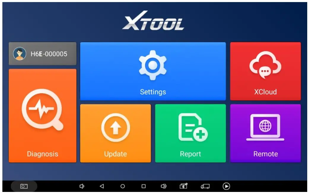 XTOOL Diagnosis System- Main Interface