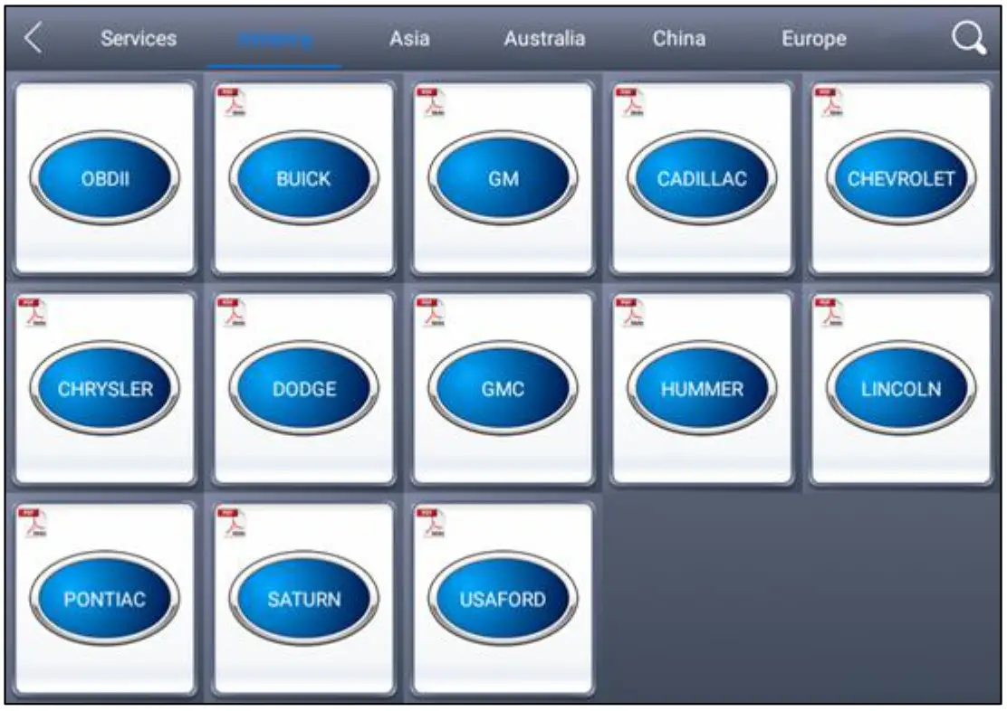 XTOOL Diagnosis System_ Menu selection