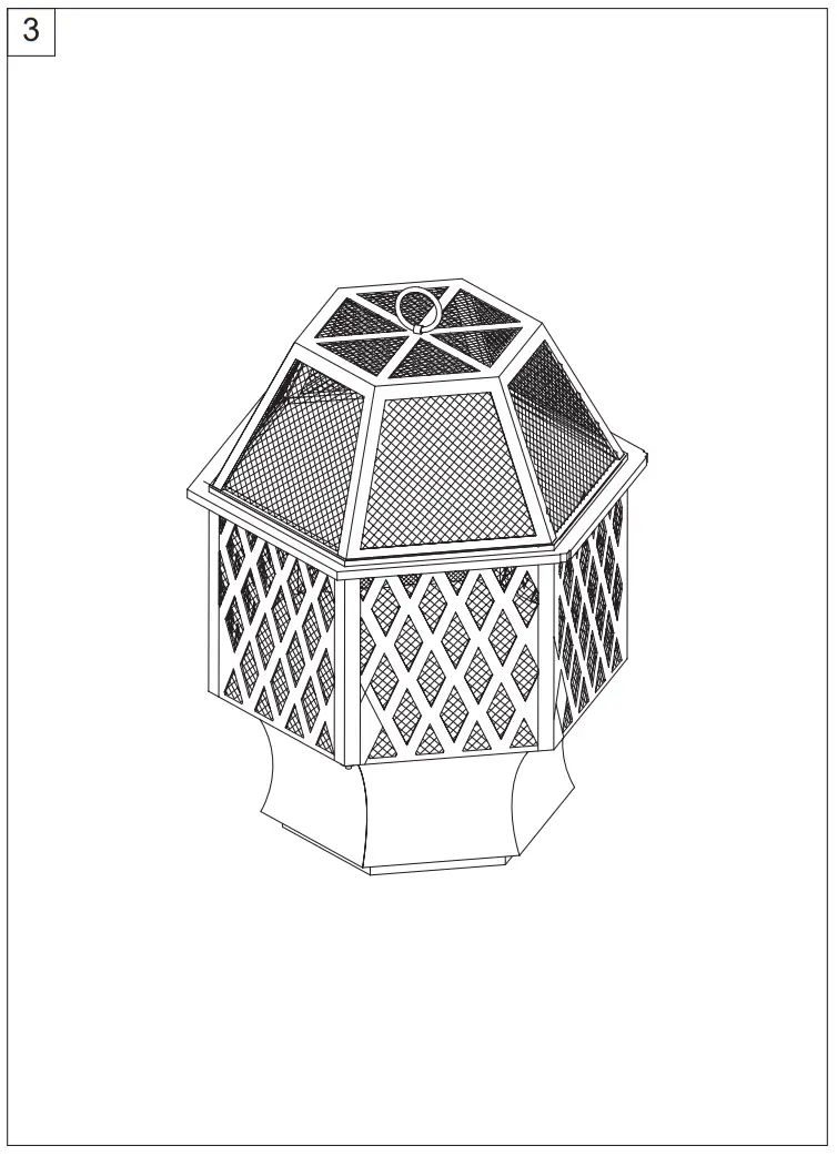 COSTWAY JV10184 Hex Shaped Steel Black Fire Pit - Fig3