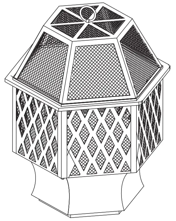 COSTWAY JV10184 Hex Shaped Steel Black Fire Pit