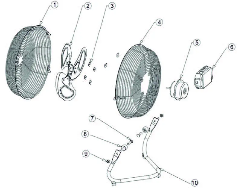 LiFE Meltemi Mystery Black Floor Fan 100W Fig1