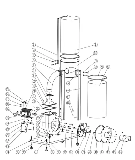 RIKON 60 150 1 5 HP Dust Collector - COLLECTOR