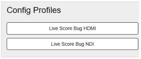 DAKTRONICS Live Score Bug Device Connection - Config Profiles page