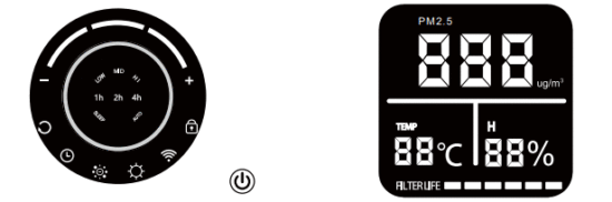 leking P550 Fashion Air Purifier - control panel