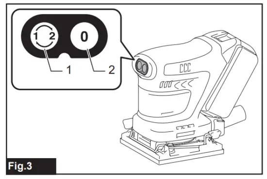 Turning the tool on and off 