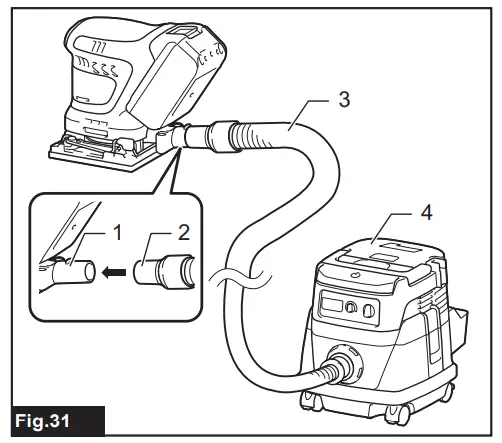 Connecting with vacuum cleaner