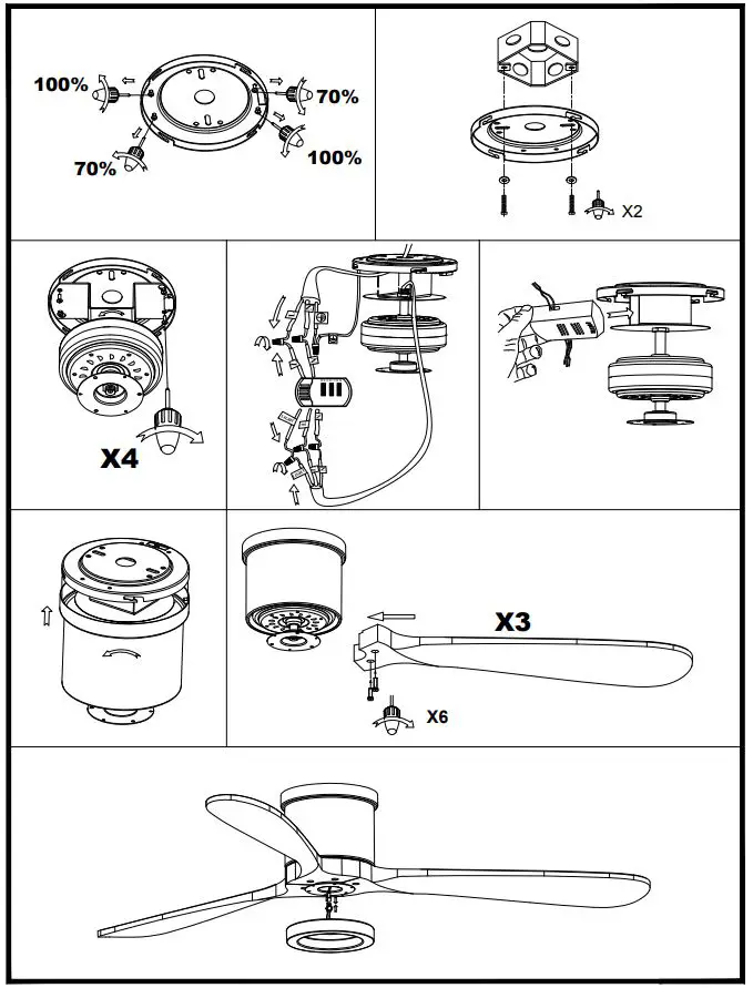 ParrotUncle-BB530173SQ-52-Inch-Mayna-LED-Indoor-Copper-Flush-Mounted-Ceiling-Fan-2