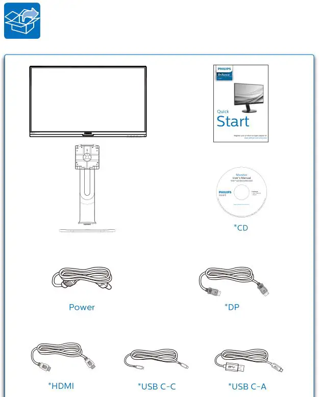 Philips Brilliance 272P7 LCD Monitor - Box Content
