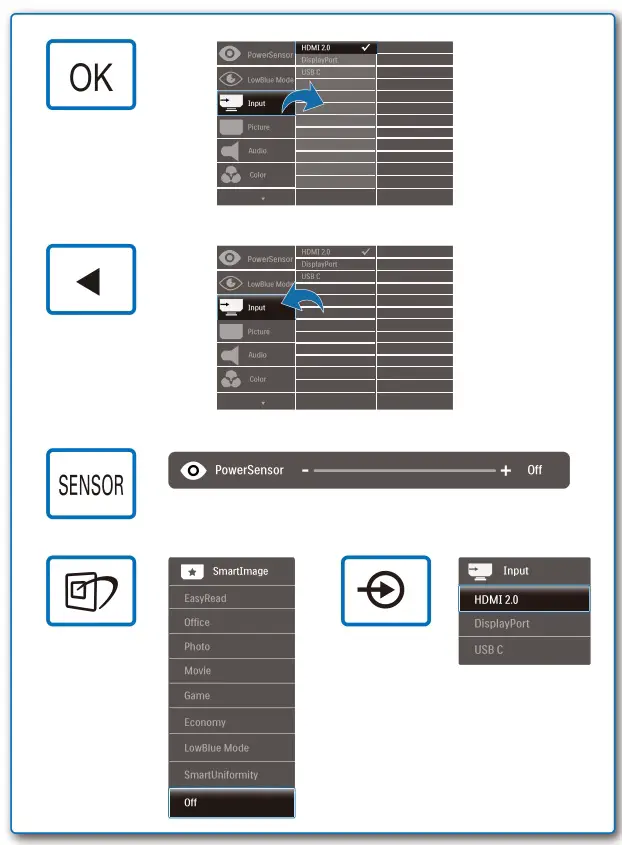 Philips Brilliance 272P7 LCD Monitor - Buttons 2