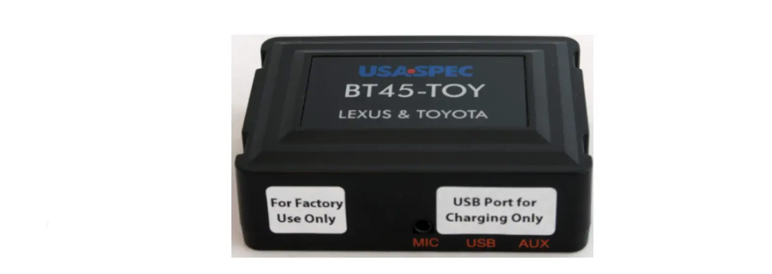 Usa Spec Bt45-toy Bluetooth Music Phone For Lexus & Toyota Instruction Manual