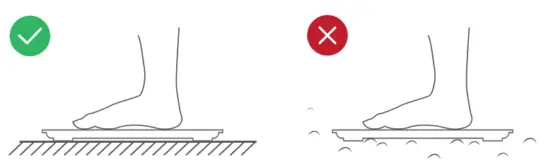Place the scale on flat surface