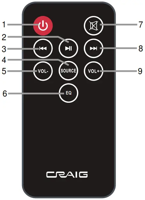 CRAIG CHT988 37 INCH STEREO SOUND BAR SYSTEM - REMOTE
