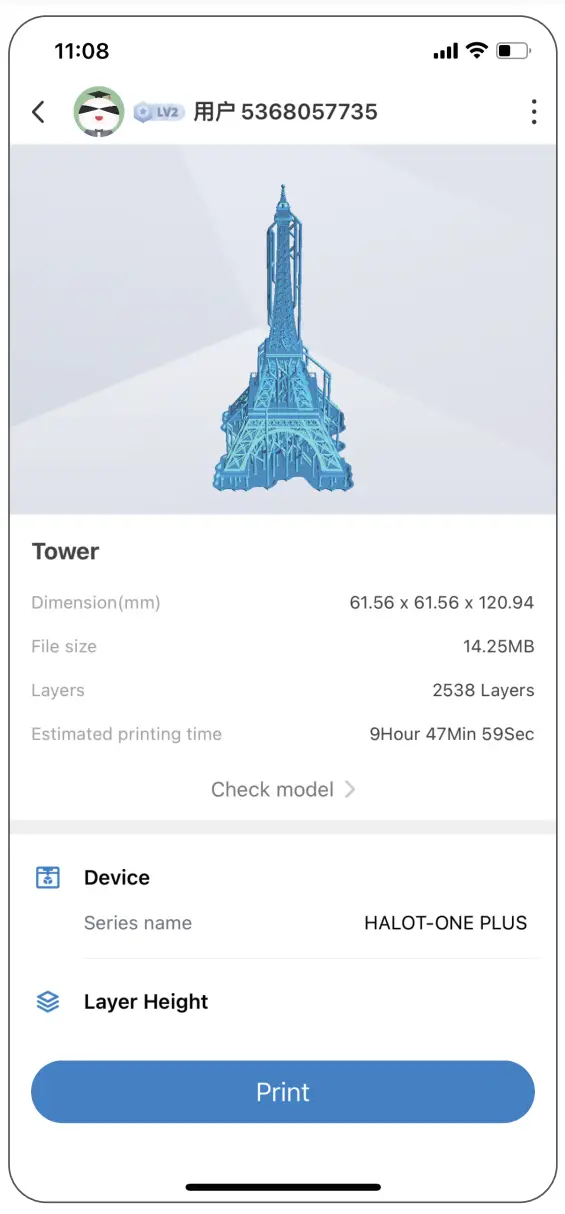 Creality Cloud App Print