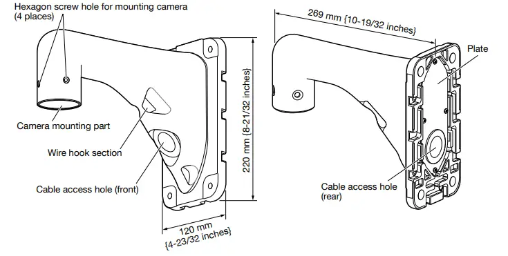 i-PRO-WV-QWL501-W-Wall-Mount-Bracket-fig-6
