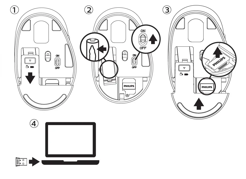 PHILIPS SPK7507B 5000 Series Wireless Optical Mouse fig 2