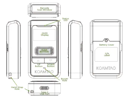 KOAMTAC KDC80 Wearable Barcode Scanner - diagram
