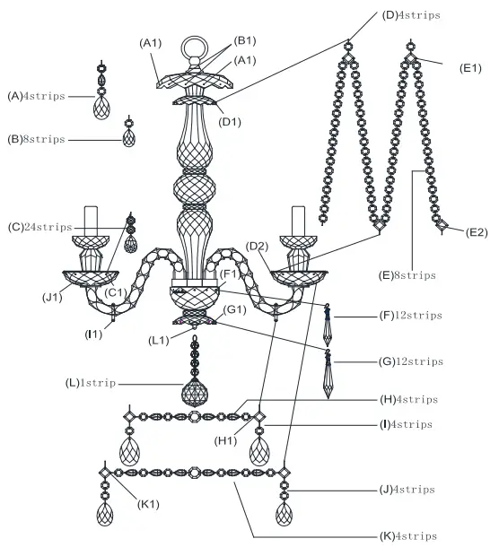 VISUAL COMFORT RL 5004 Ralph Lauren Daniela 4-Light Chandelier-fig3