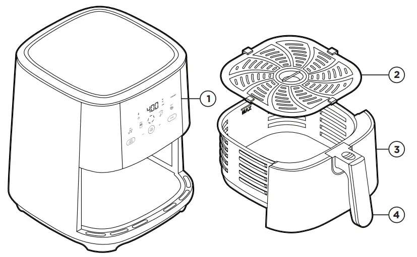 CHEFMAN RJ38-SQSS-5T TurboFry Touch Air Fryer - FEATURES 2
