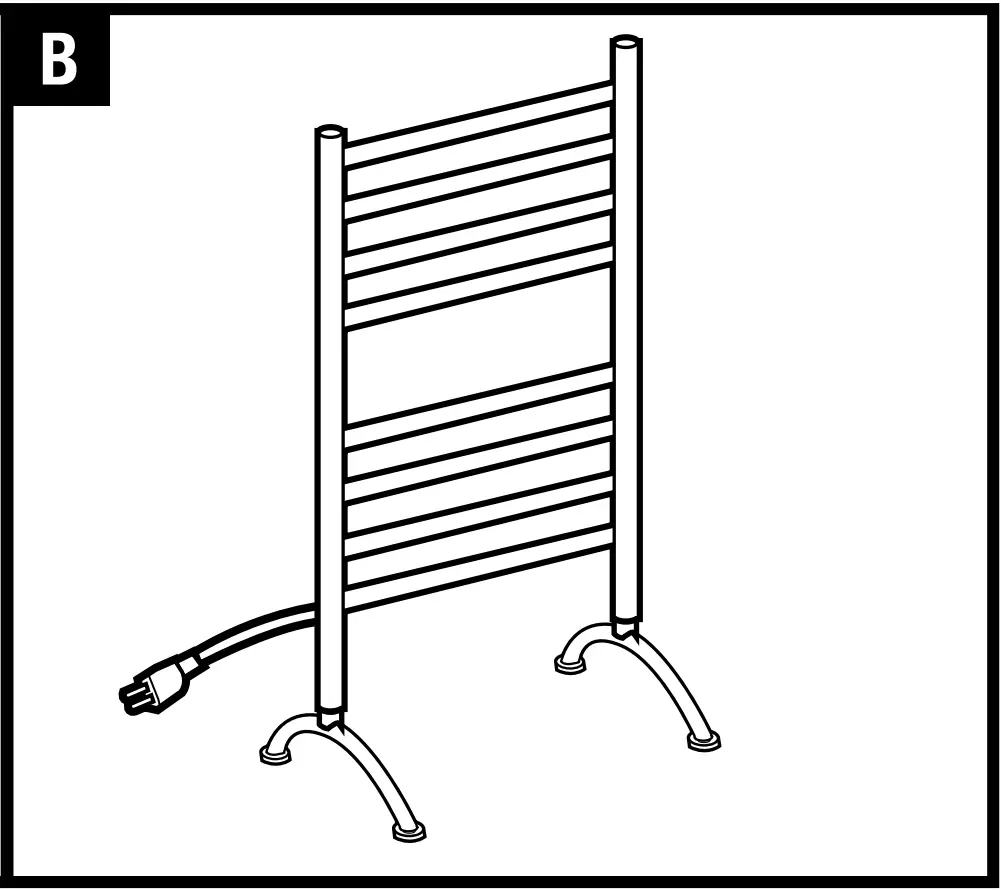 TW-BC-08BS-FS2 Barcelona Freestanding Towel Warmer Installation illustrations